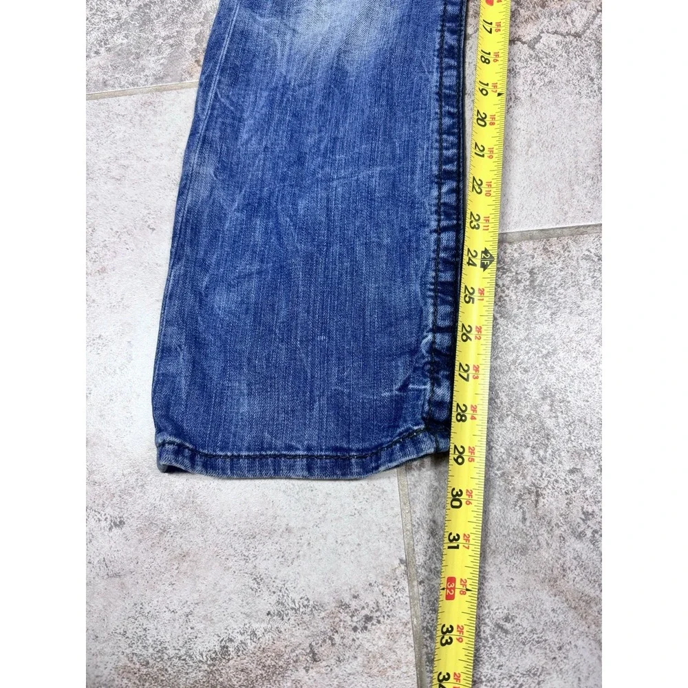 BKE‎ Denim Carter Jeans Men's 29S Blue Distressed Thick Stitch Straight Leg